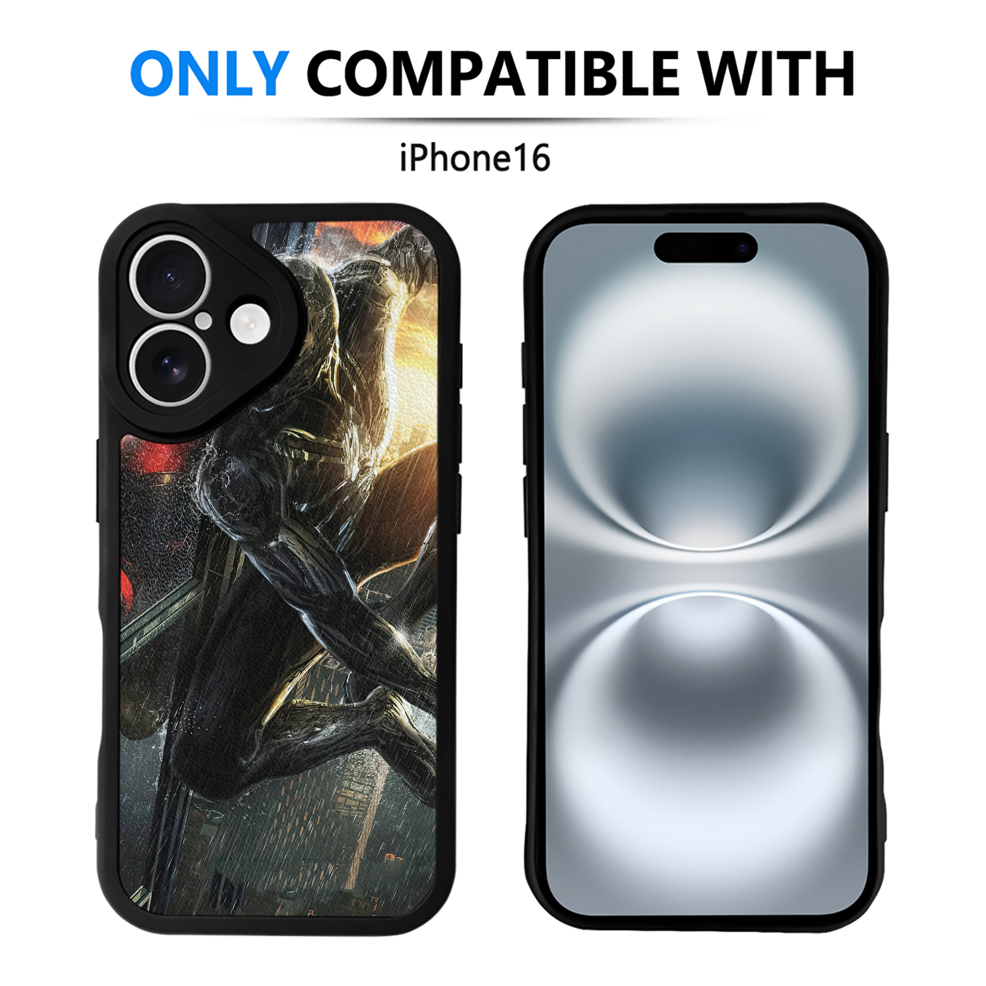（画像用） Spider Man スパイダーマン 【iPhone 16シリーズ対応】シリコンスマホケース（レザー調） 材質：シリコン